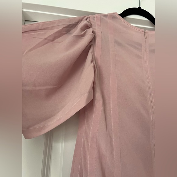 Anthropologie Pink Puff Sleeve Unlined Dress Size 2 - Picture 6 of 6